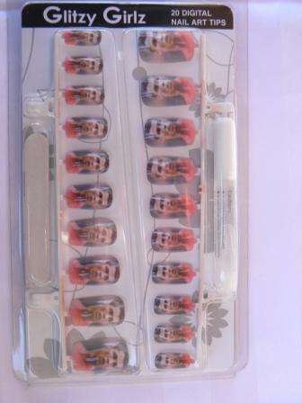 Nails Christiano Ronaldo (RED) x 20 Digital Nail Art Tips by Glitzy Girls