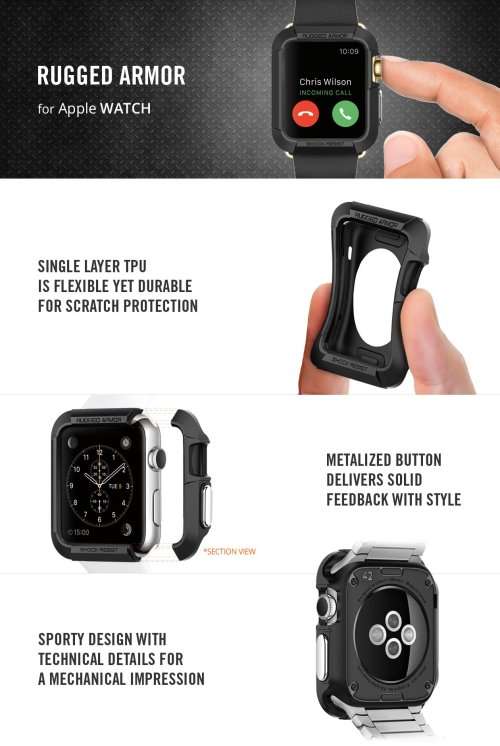 Apple Watch - Series 2 | 42mm Space Grey Case with Black Sport Band + Spigen Case + Band options