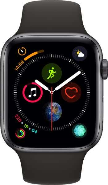 44mm Apple Watch Series 4 - Space Grey Aluminium, Black Sport Band (New-Sealed-Local Stock) A1978
