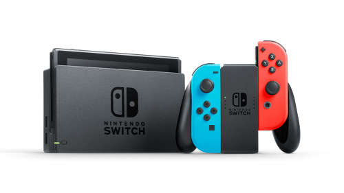 Nintendo Switch Console (With Neon Red And Neon Blue Joy-Con) + Extras