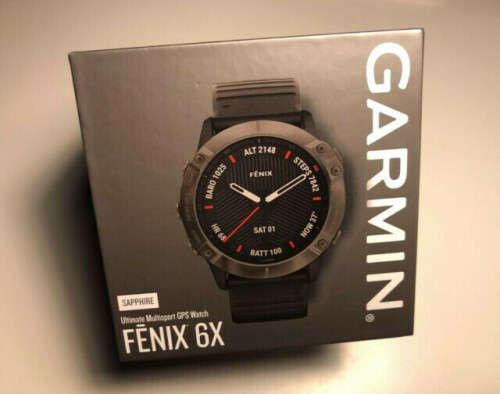 Garmin Fenix 6X - Sapphire Edition - Carbon Gray DLC/Black | Ultimate Multisport GPS Watch (New)