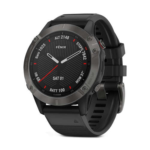 Garmin Fenix 6 - Pro/ Sapphire Edition - Titanium/ Ember Orange Band | Premium Multisport GPS Watch
