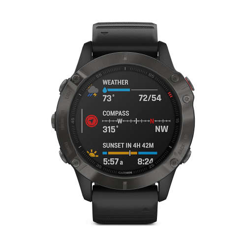 Garmin Fenix 6 - Pro/ Sapphire Edition - Titanium/ Ember Orange Band | Premium Multisport GPS Watch