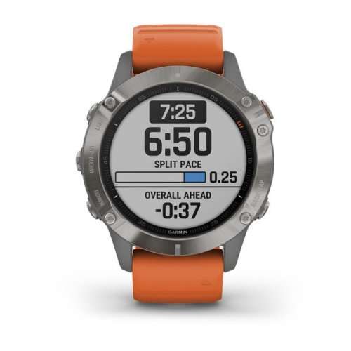 Garmin Fenix 6 - Pro/ Sapphire Edition - Titanium/ Ember Orange Band | Premium Multisport GPS Watch