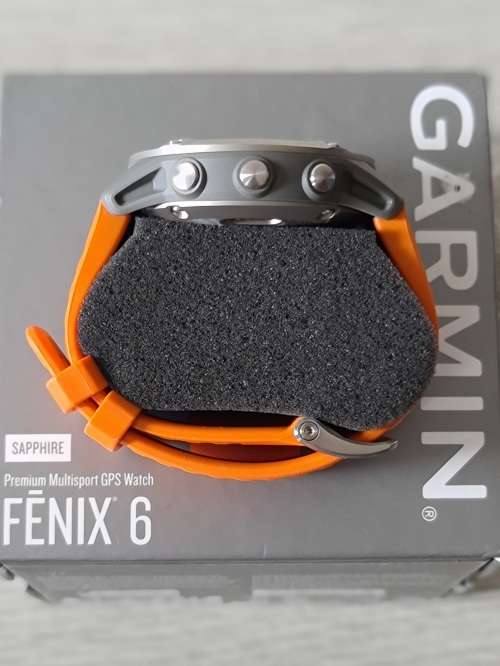 Garmin Fenix 6 - Pro/ Sapphire Edition - Titanium/ Ember Orange Band | Premium Multisport GPS Watch