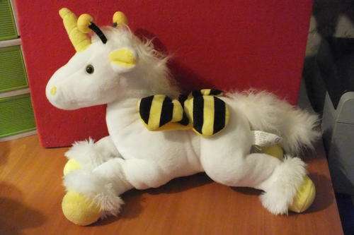 Plush Unicorn 40cm - White with Bee wings