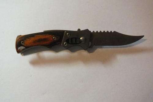 Single Blade ERD Flick Knife with Rosewood Handle 80mm