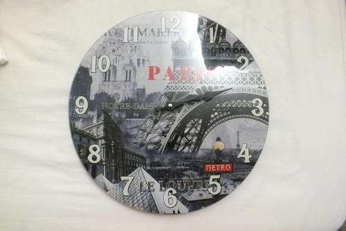 Wall Clock Glazed Ceramic Paris