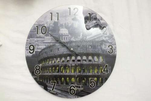 Wall Clock Glazed Ceramic Coliseum