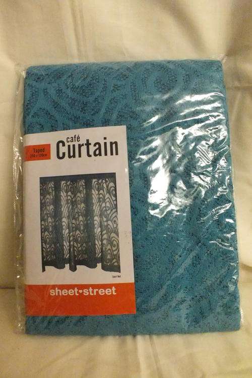 Cafe Curtain 1x - Dark Turquoise - 250x120cm - New