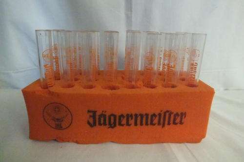 Jagermeister Set of 24 Test tube for Shooters in Foam Stand