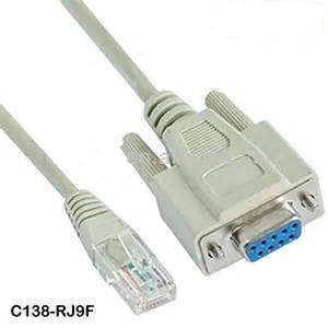 RJ45 Male DB9 Serial Female Cable 18cm Random Colors