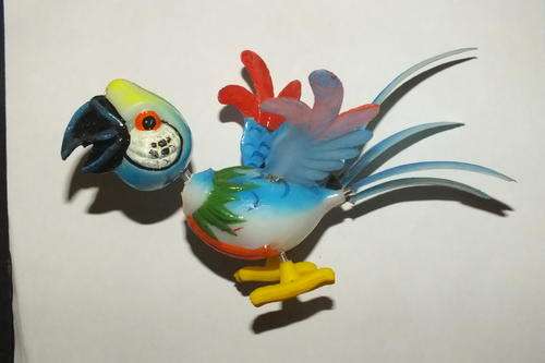 Fridge Magnet - Macaw Parrot - Movable Parts On Springs - Colorful