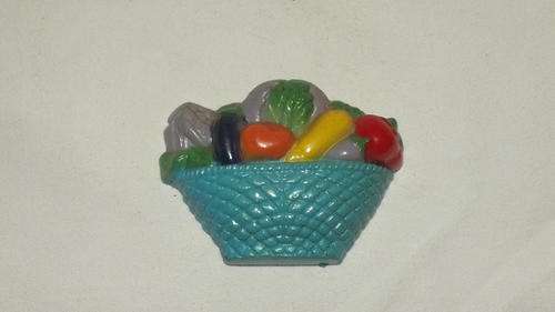 Fridge Magnet - Blue Basket Filled With Veggies