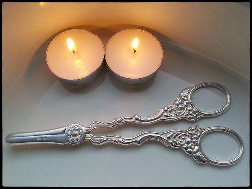 Antique 1960 EXTRA.PR.NS.ALP Silver Plated grape Scissors from Sweden Collectible