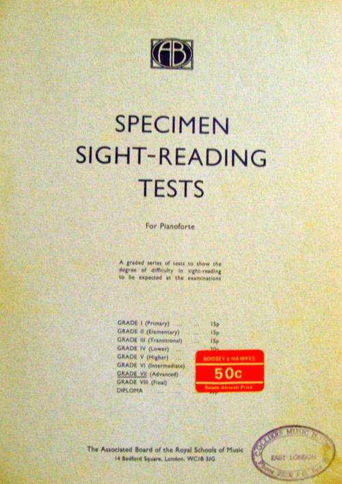 Specimen sight reading for piano grade 6