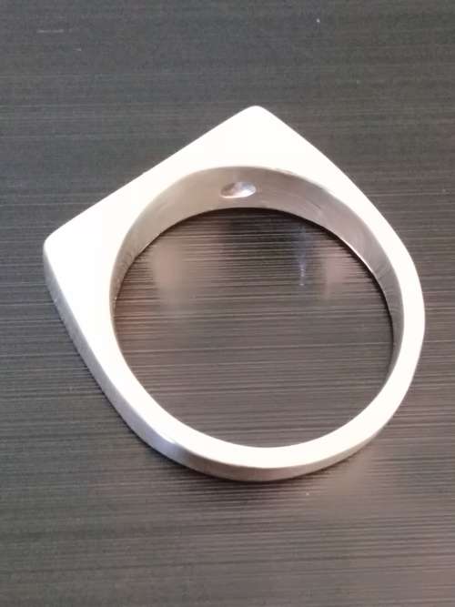Genuine Solitaire 0,30ct Diamond 925 Sterling Silver Signet Ring. New. *EXCEPTIONAL VALUE FOR MONEY*