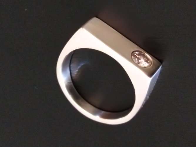 Genuine Solitaire 0,30ct Diamond 925 Sterling Silver Signet Ring. New. *EXCEPTIONAL VALUE FOR MONEY*
