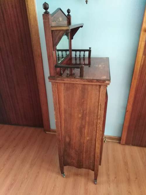 Antique French Inlayed Rosewood Music Cabinet