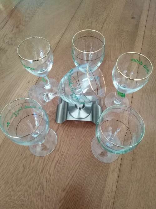 6 Irish Coffee Glasses with Warmer