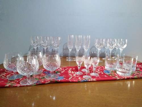 A Selection of Lead Crystal Glasses for Wine, Champaigne, Brandy, Whiskey and Liqueur