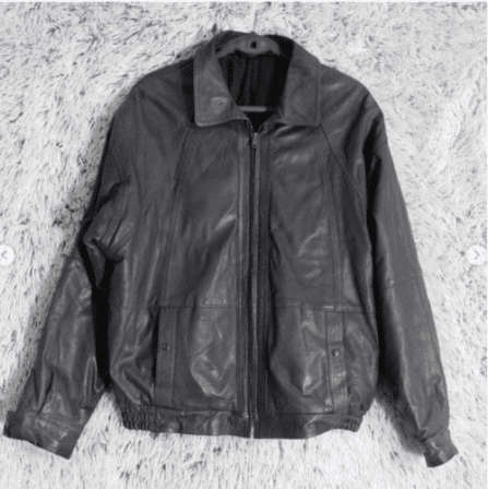 Charcoal Gray Mens Leather Bomber Jacket Size XL - German Brand Canda - Excellent Condition