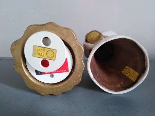 2 Original Ceramic `Bolzano Angels` made in Tyrol Italy (1 with Music Box playing Silent Night)