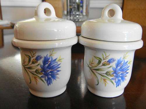 Very Rare Milton Brook Staffordshire Porcelain Egg Coddlers
