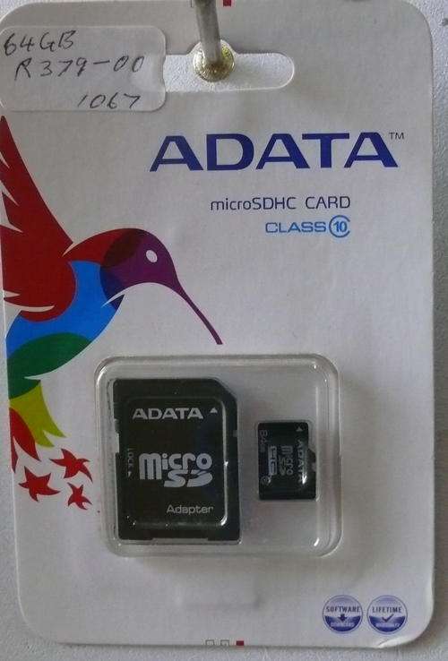 ADATA 64GB MICRO SD CARD WITH ADAPTER CLASS 10