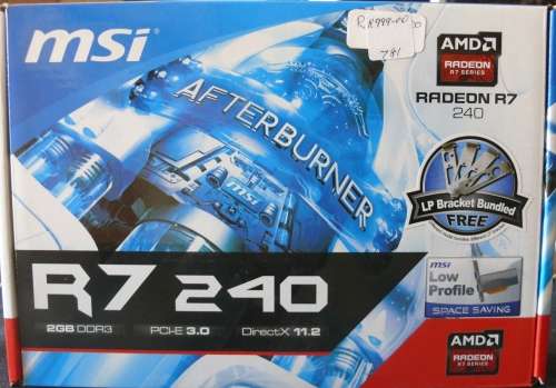 MSI R7 240 Radeon 2GB DDR3 Grahic PCI Card