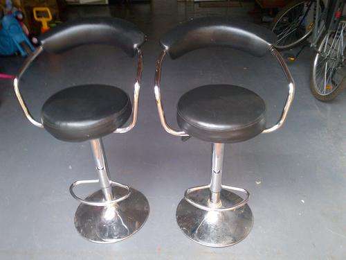 Chrome Black Bar Stools x 2