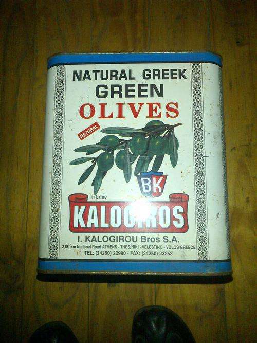 Natural Greek Green Olives Tin
