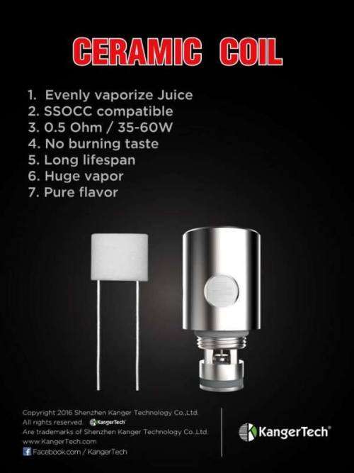 Kangertech Ceramic Coils ( SSOCC 0.5 ohm )