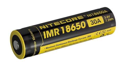 Nitecore IMR 18650 30 Amp High Drain Rechargeable Battery - made for sub-ohm vaping.