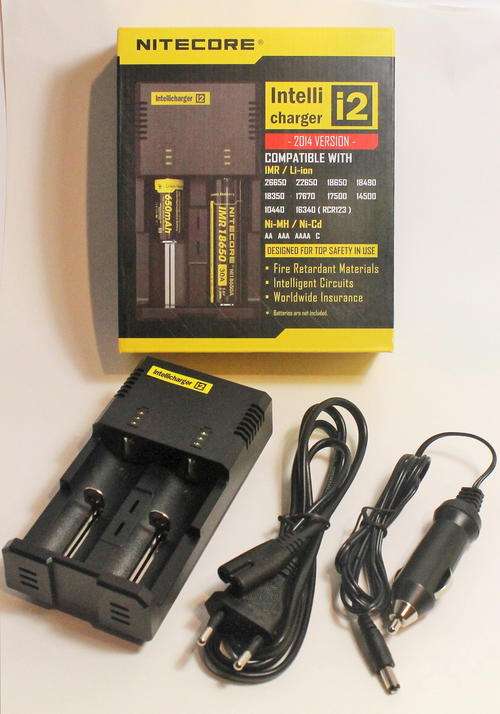 Nitecore i2 Intellicharger Universal Rechargeable Battery Charger - with free car adaptor.
