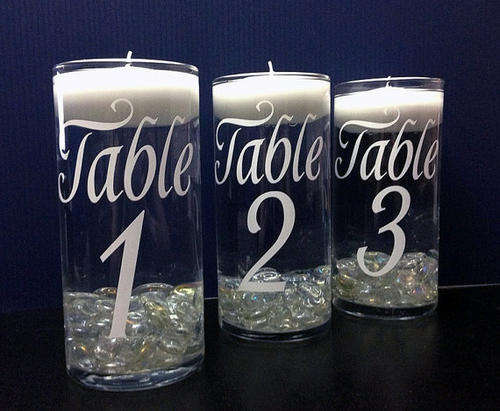 glass table number