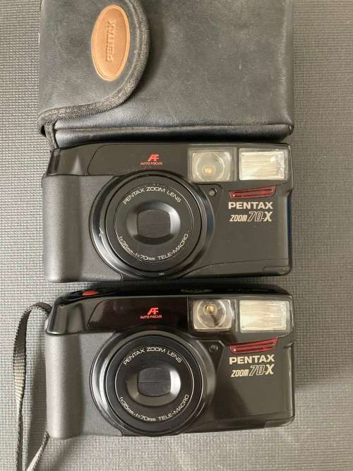 Pentax Zoom 70-X point and shoot film cameras X2