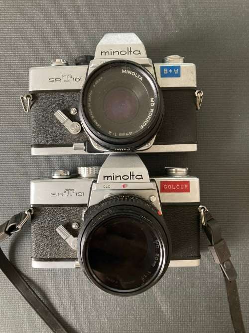 Minolta SRT101 35mm film camera lot