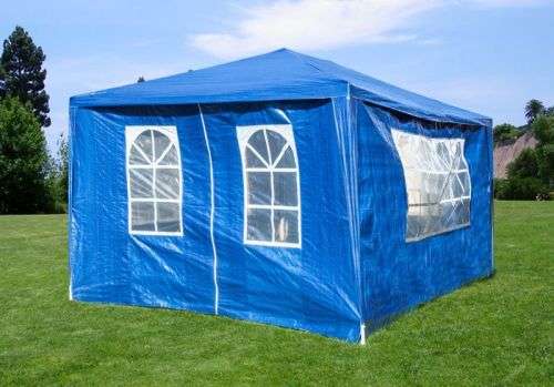 Gazebo Folding Tent Marquee w/ Side Walls 3 x 4m -Blue