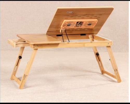 Bamboo Laptop Stand with Cooling Fans