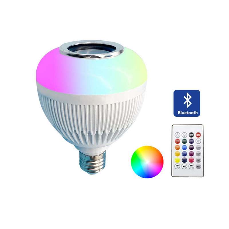 Bluetooth Speaker LED Lamp with Remote Control, E27 Smart Music Lamp, Party Decoration