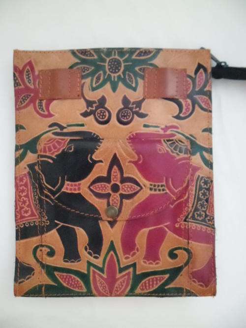 GENUINE LEATHER BAG/CASE WITH EMBOSSED ORIENTAL DESIGN, BRAND NEW!!! REDUCED R25.00