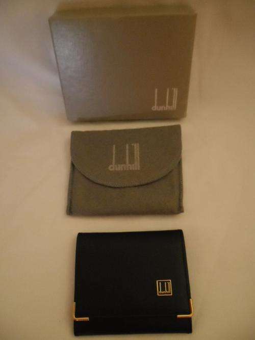 DUNHILL black leather Wallet & green leather Card Holder, NEW!!!