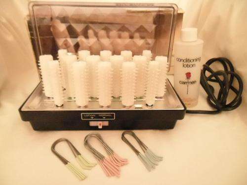 Carmen Conditioning with pins, 16 electric heated curler/roller set , Made in Denmark, ALMOST NEW!!!