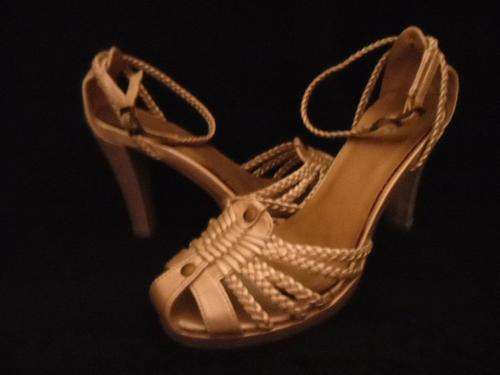 Golden Sandels with High Heel, Size 3/36, ALMOST LIKE NEW!!!
