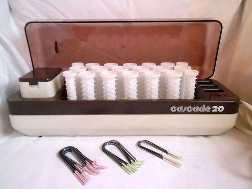 CLAIROL CASCADE 20 ELECTRIC HEATED HOT CURLERS/ROLLERS WITH PINS, HYGIENICALLY CLEAN & LIKE NEW!