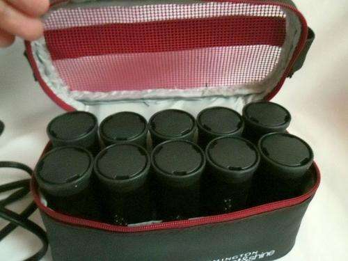 REMINGTON PROTECT & SHINE 10 FLOCKED VELVET ELECTRIC HOT CURLERS ROLLERS, TRAVEL CASE & PINS, NEW!