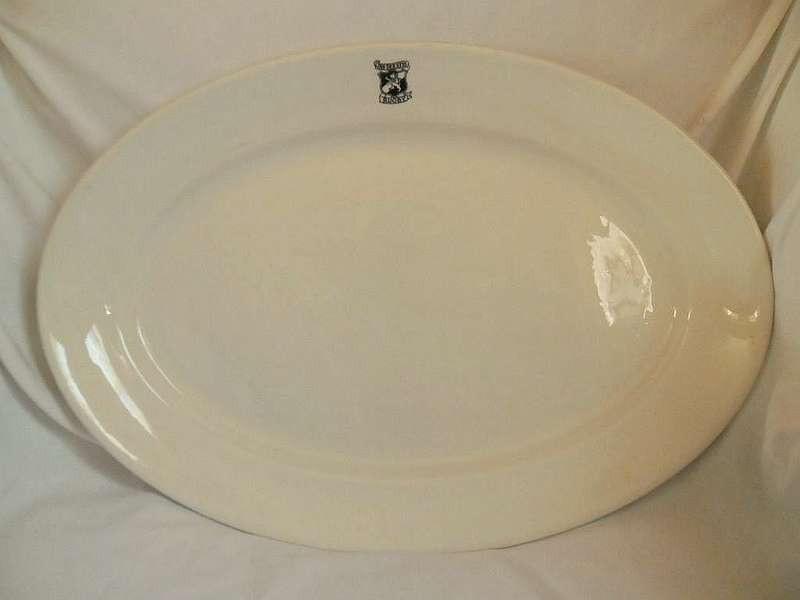 NOW REDUCED BY 50 %! X-LARGE ANTIQUE 1896-1906 *VAN DER STEL RUGBY* PLATTER BY JOHN MADDOCK & SONS