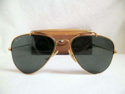 RAY BAN RB3029 OUTDOORSMAN II AVIATOR SUNGLASSES GOLD FRAME, GREEN POLARIZED LENSES & ORIGINAL CASE