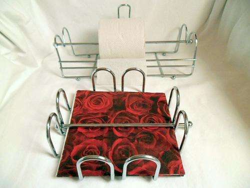 STYLISH CHROMED STAINLESS STEEL KITCHEN PAPER TOWEL HOLDER AND NAPKINS SERVIETTES HOLDER, LESS R100!